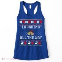 Laughing All The Way Jingle Bells Ugly Sweater Gift Women's Tank Top thumb 0