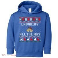 Laughing All The Way Jingle Bells Ugly Sweater Gift Toddler Hoodie thumb 0