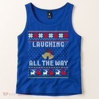 Laughing All The Way Jingle Bells Ugly Sweater Gift Tank Top thumb 2
