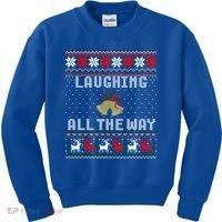 Laughing All The Way Jingle Bells Ugly Sweater Gift Kids Sweatshirt thumb 0