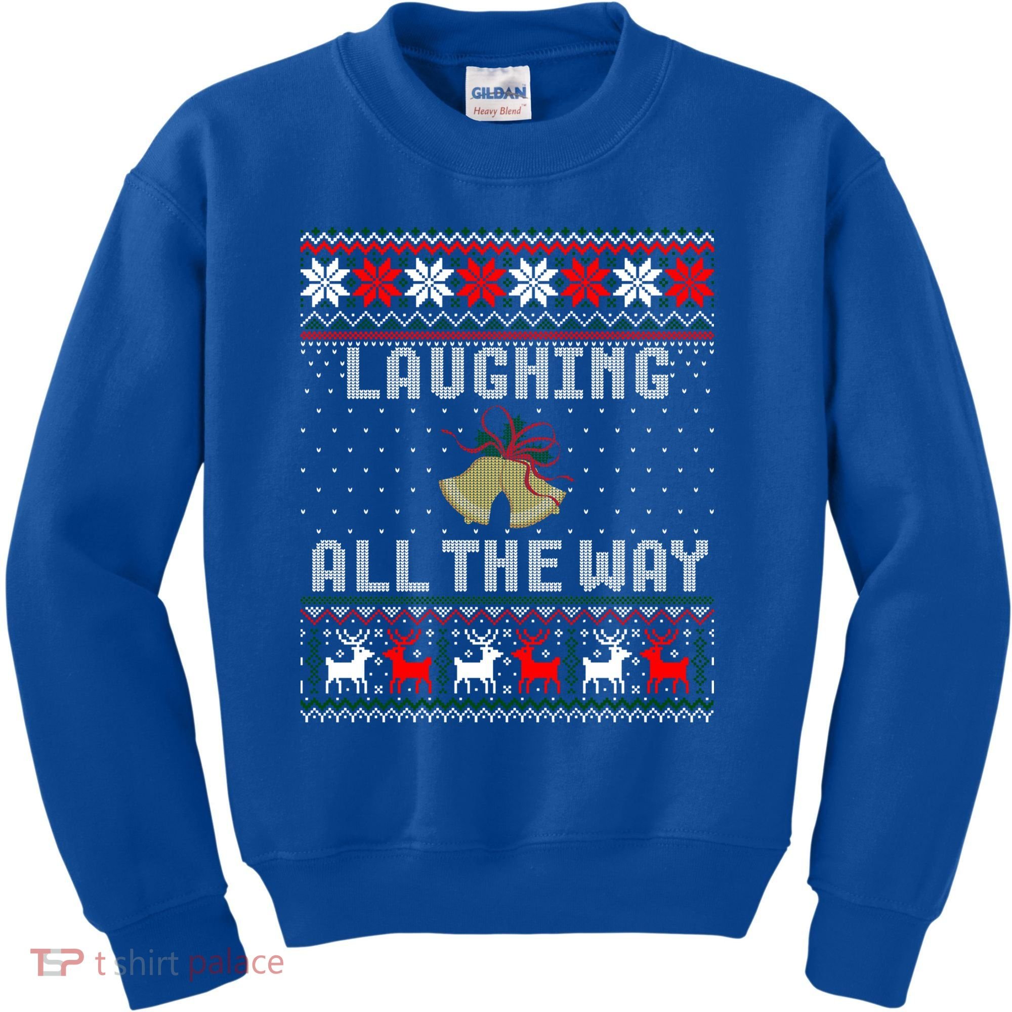 Laughing All The Way Jingle Bells Ugly Sweater Gift Kids Sweatshirt