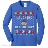 Laughing All The Way Jingle Bells Ugly Sweater Gift Kids Long Sleeve Shirt thumb 0