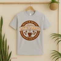 Latte Larry's Better Beans Hot Coffee & Real Scones Emblem T-Shirt thumb 2