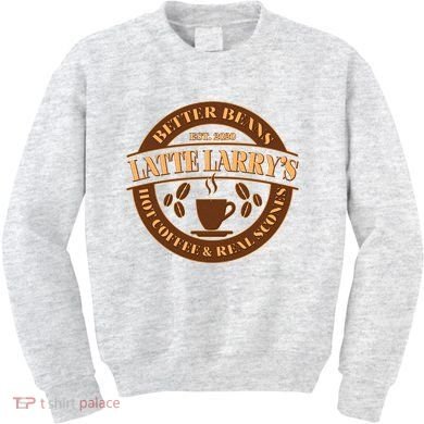 Latte Larry's Better Beans Hot Coffee & Real Scones Emblem Kids Sweatshirt