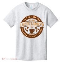 Latte Larry's Better Beans Hot Coffee & Real Scones Emblem Kids T-Shirt thumb 0
