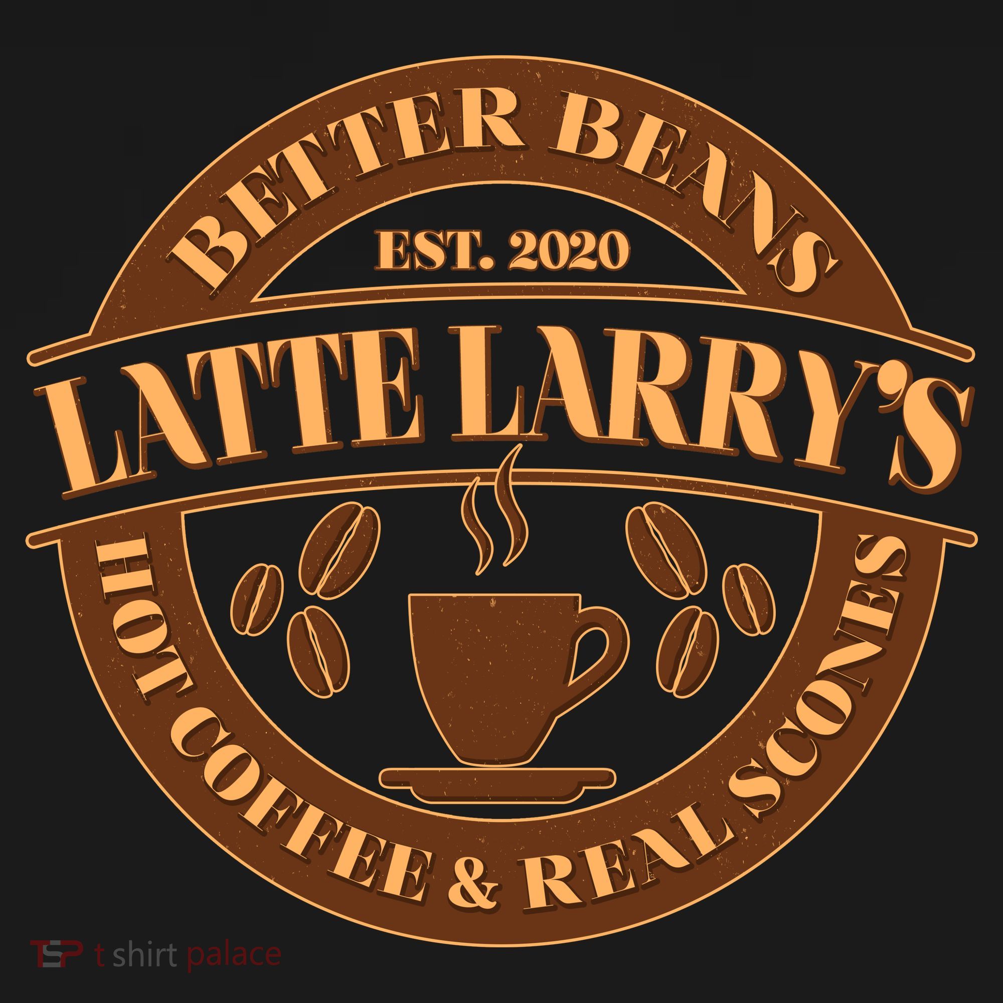 Latte Larry's Better Beans Hot Coffee & Real Scones Emblem Mousepad