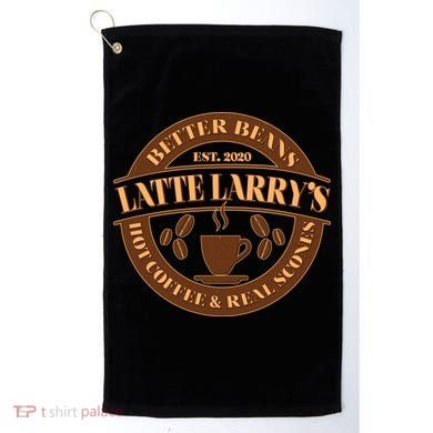 Latte Larry's Better Beans Hot Coffee & Real Scones Emblem Golf Towel
