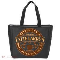 Latte Larry's Better Beans Hot Coffee & Real Scones Emblem Tote Bag thumb 0