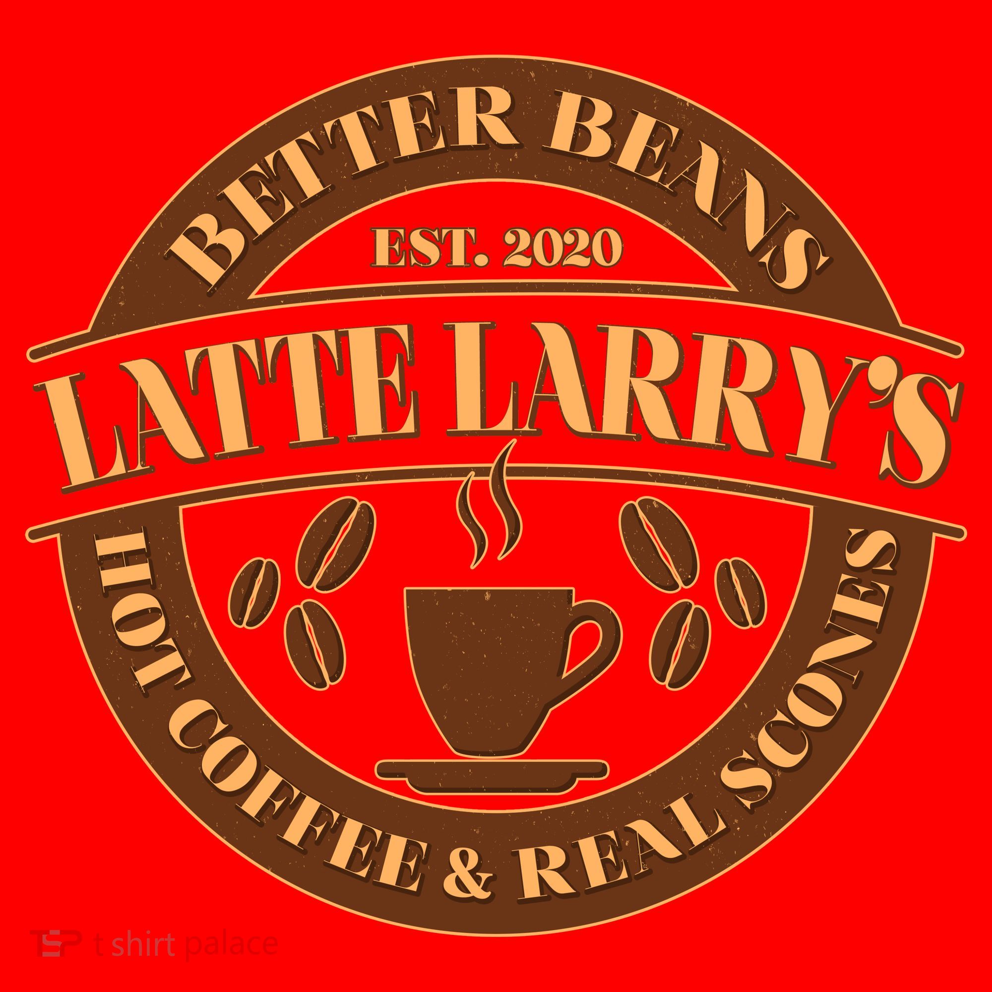 Latte Larry's Better Beans Hot Coffee & Real Scones Emblem Santa Hat