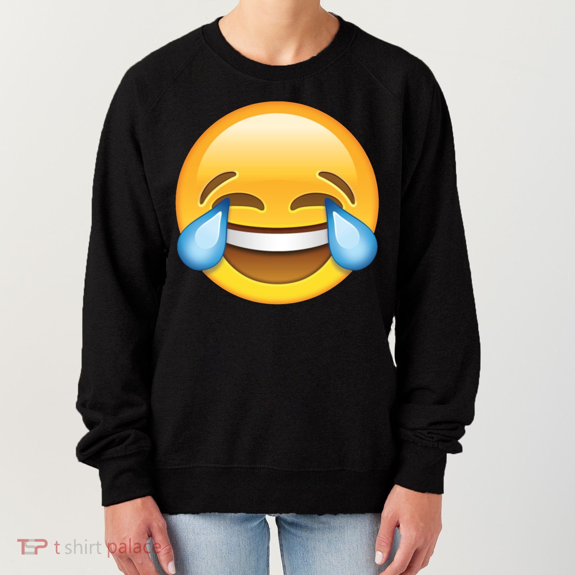 Laughing out Loud Emoticon Emoji Smiley Crying Women's Sweatshirt
