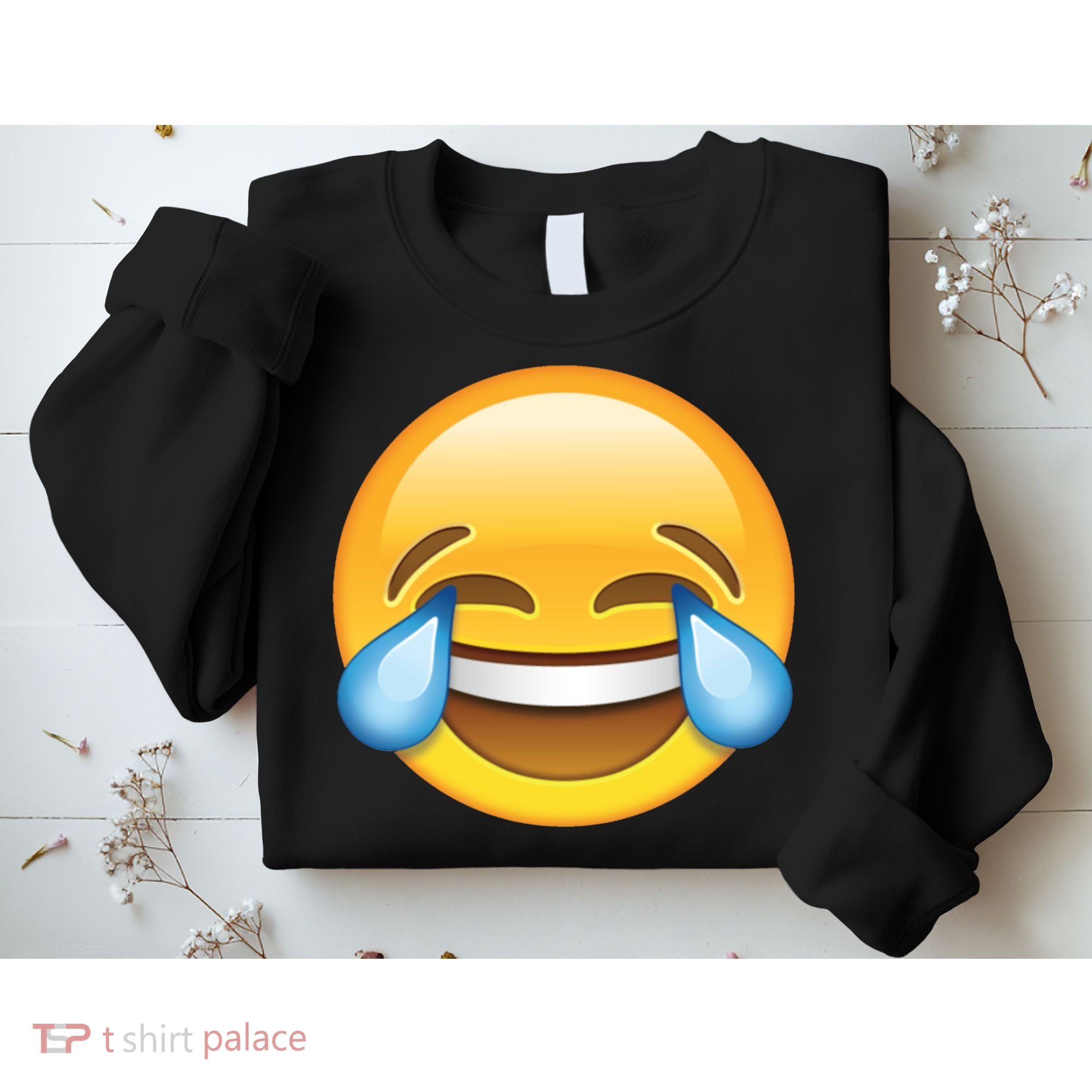 Laughing out Loud Emoticon Emoji Smiley Crying Sweatshirt