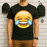 Laughing out Loud Emoticon Emoji Smiley Crying T-Shirt thumb 6