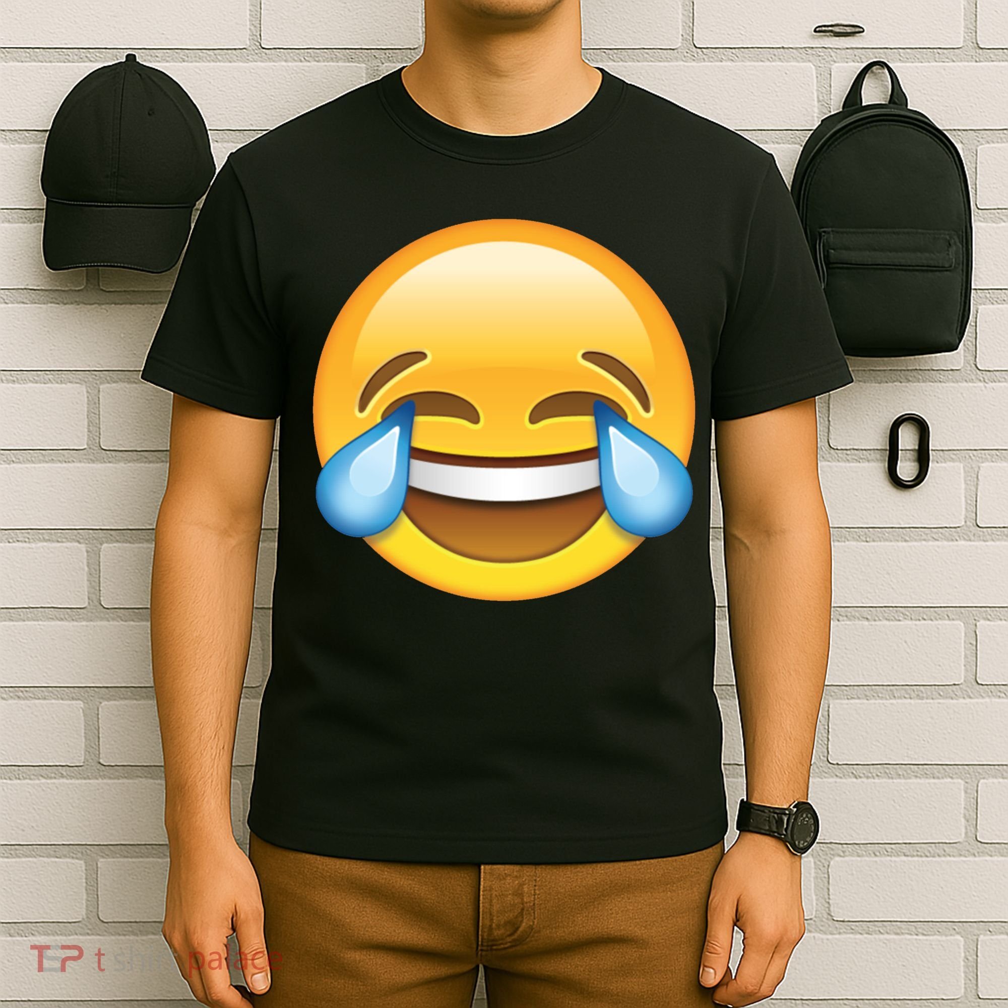 Laughing out Loud Emoticon Emoji Smiley Crying T-Shirt