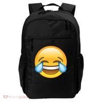 Laughing out Loud Emoticon Emoji Smiley Crying Backpack thumb 0
