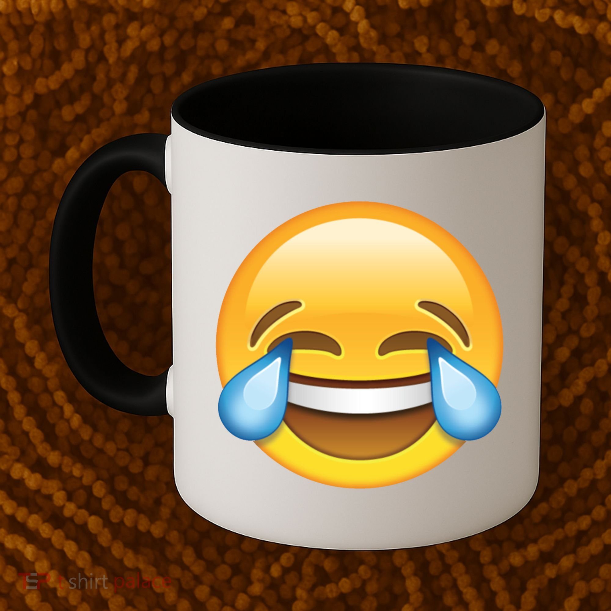Laughing out Loud Emoticon Emoji Smiley Crying Coffee Mug