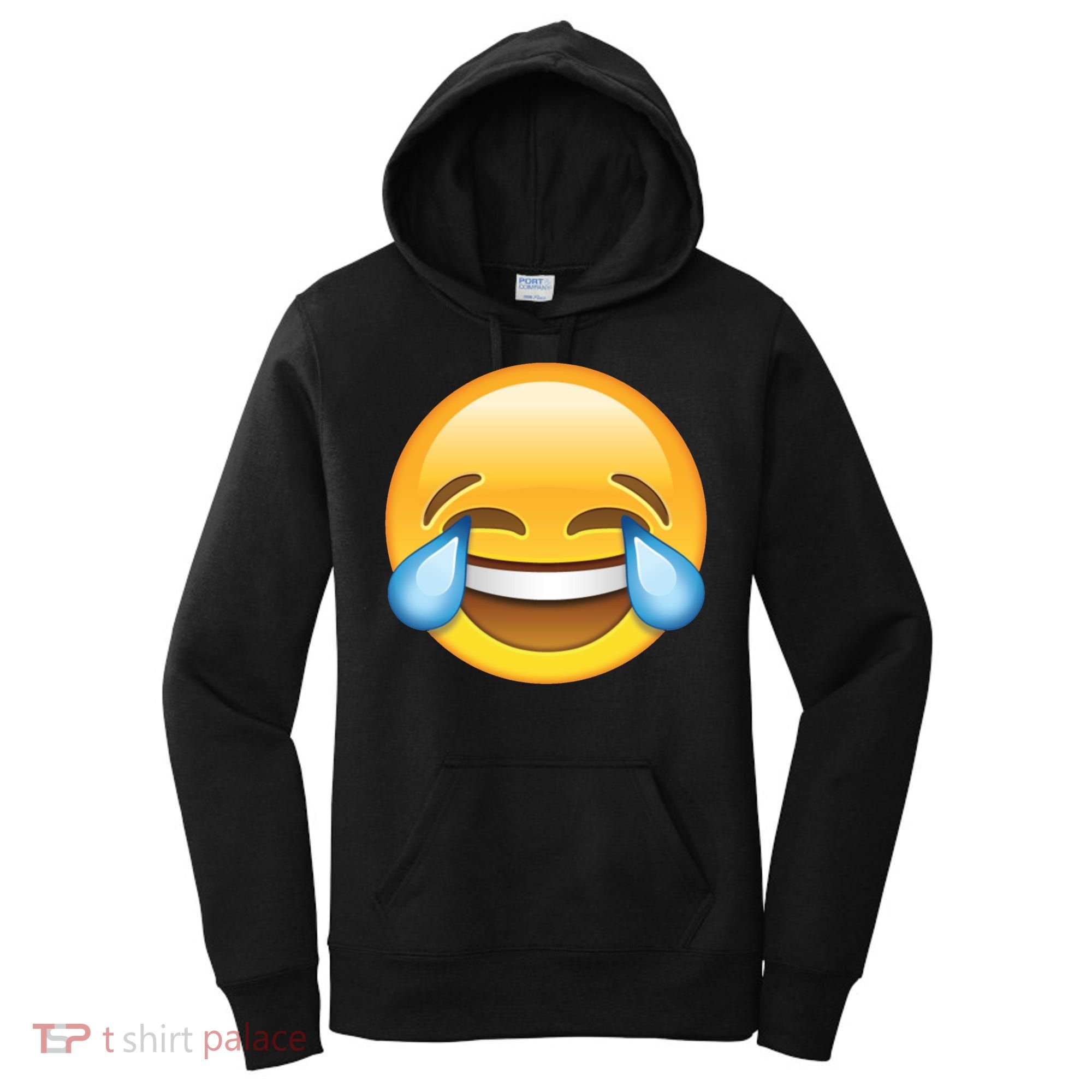 Laughing out Loud Emoticon Emoji Smiley Crying Women's Hoodie