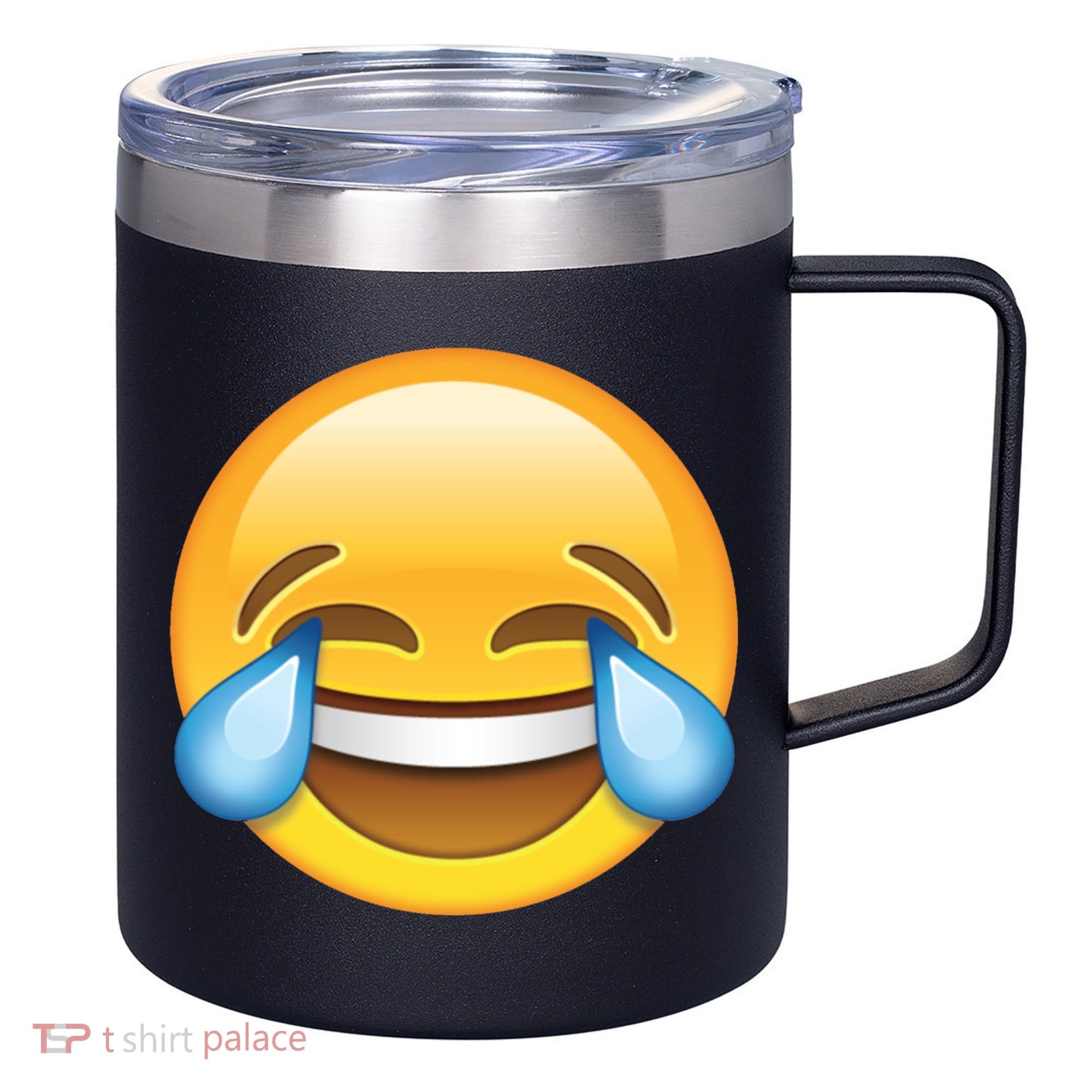 Laughing out Loud Emoticon Emoji Smiley Crying 12oz Stainless Steel Coffee Mug