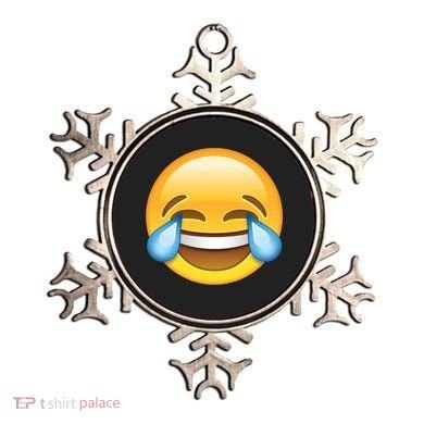 Laughing out Loud Emoticon Emoji Smiley Crying Ornament