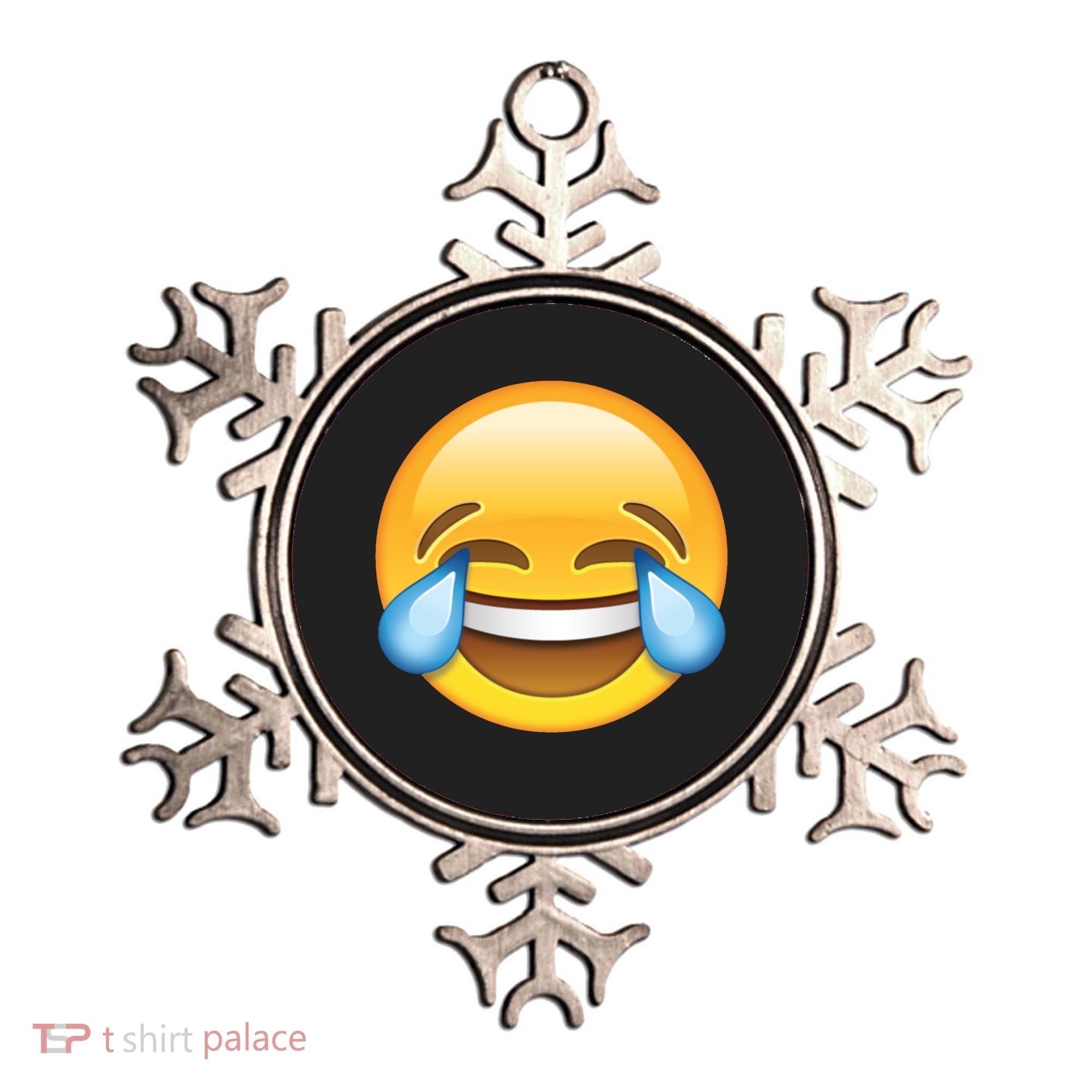 Laughing out Loud Emoticon Emoji Smiley Crying Ornament