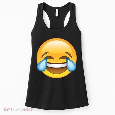 Laughing out Loud Emoticon Emoji Smiley Crying Women's Tank Top