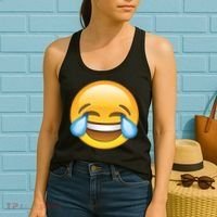 Laughing out Loud Emoticon Emoji Smiley Crying Women's Tank Top thumb 2