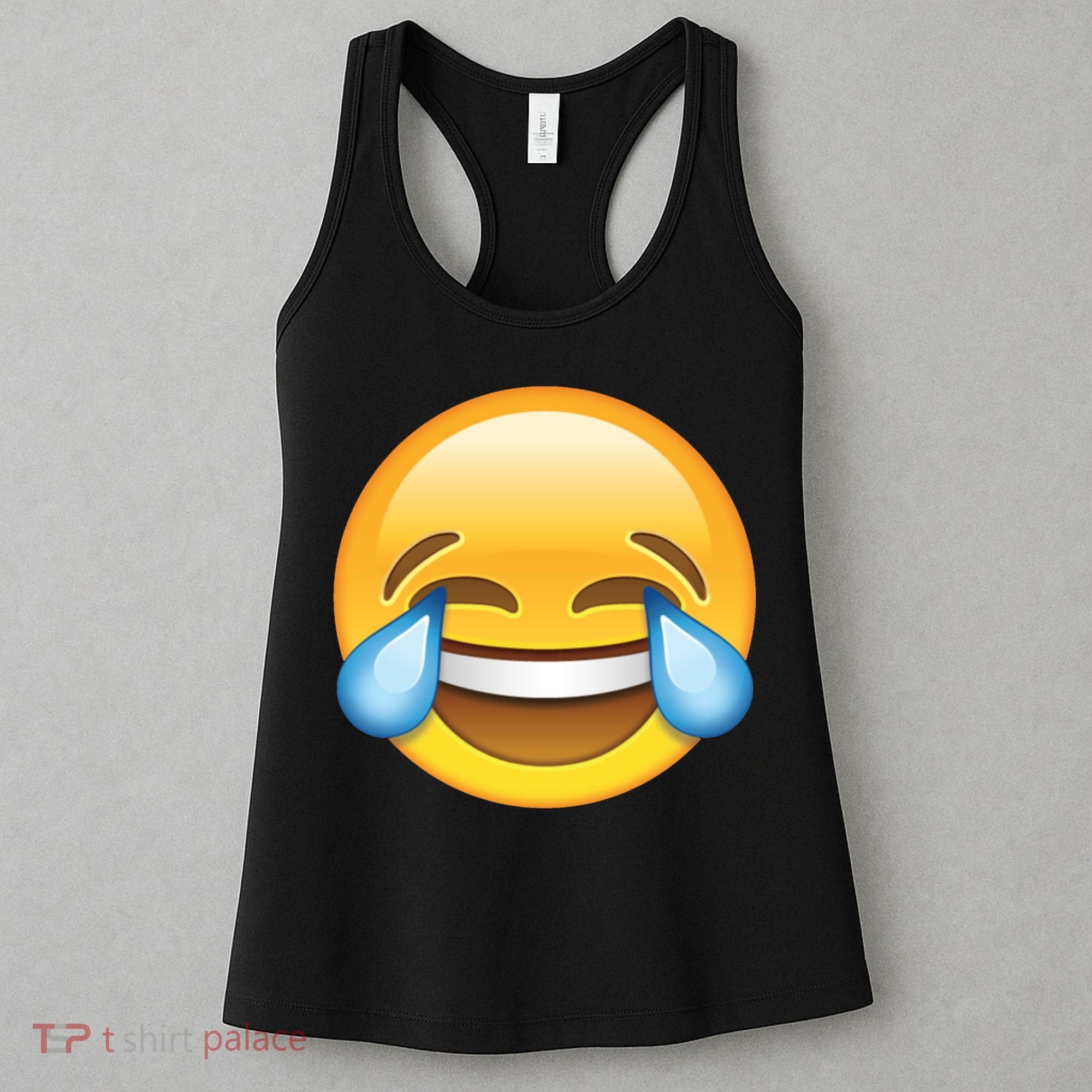 Laughing out Loud Emoticon Emoji Smiley Crying Women's Tank Top