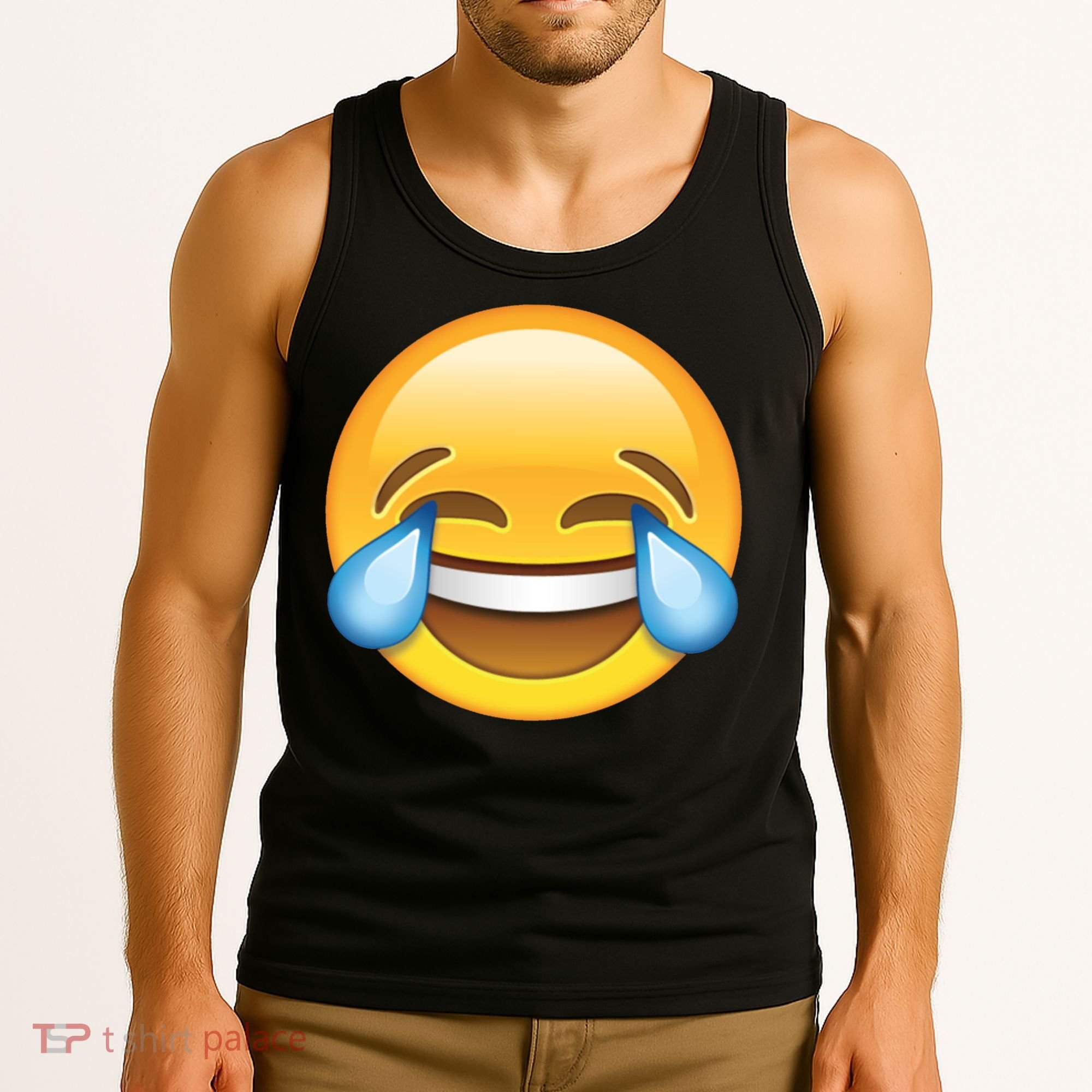 Laughing out Loud Emoticon Emoji Smiley Crying Tank Top