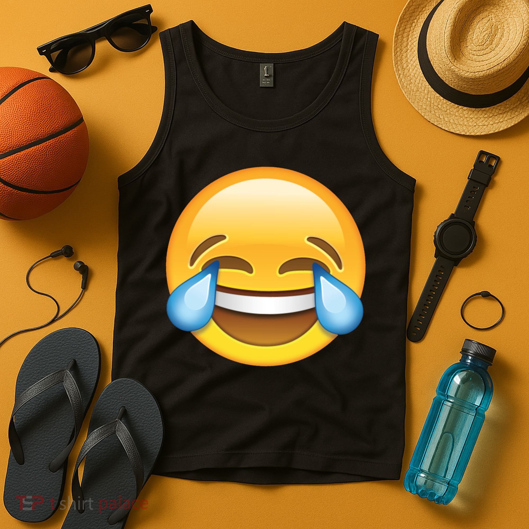 Laughing out Loud Emoticon Emoji Smiley Crying Tank Top