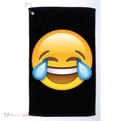 Laughing out Loud Emoticon Emoji Smiley Crying Golf Towel