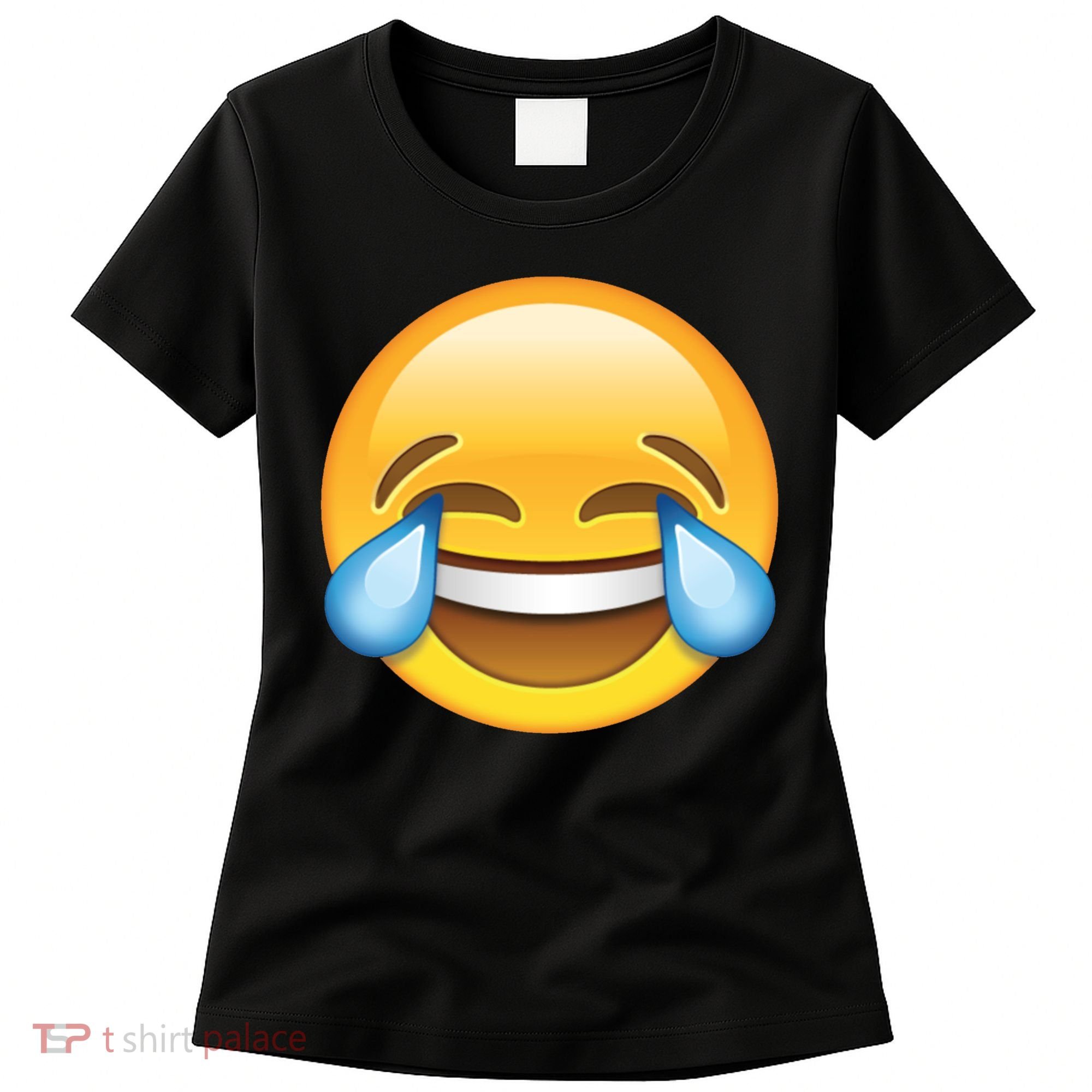 Laughing out Loud Emoticon Emoji Smiley Crying Women's T-Shirt