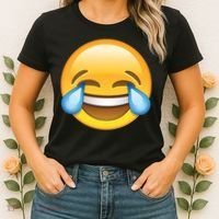 Laughing out Loud Emoticon Emoji Smiley Crying Women's T-Shirt thumb 2