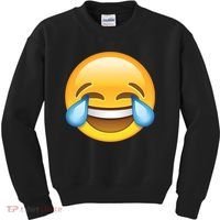 Laughing out Loud Emoticon Emoji Smiley Crying Kids Sweatshirt thumb 0
