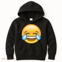 Laughing out Loud Emoticon Emoji Smiley Crying Kids Hoodie thumb 0