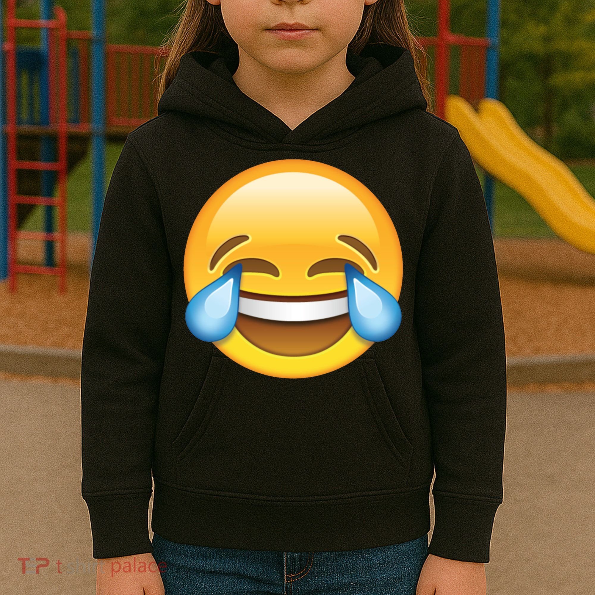 Laughing out Loud Emoticon Emoji Smiley Crying Kids Hoodie