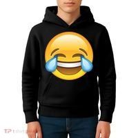Laughing out Loud Emoticon Emoji Smiley Crying Kids Hoodie thumb 4