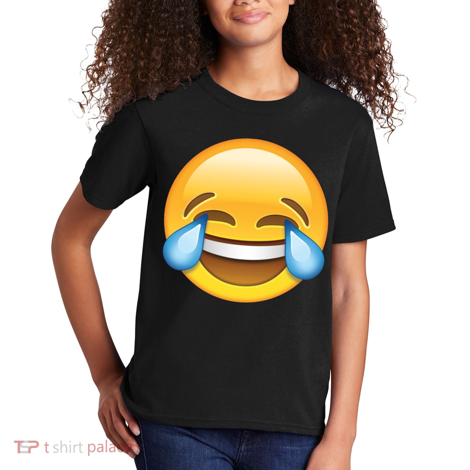 Laughing out Loud Emoticon Emoji Smiley Crying Kids T-Shirt