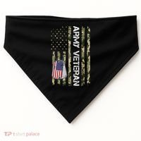 Love ARMY Veteran American Flag TShirt USA-Made Doggie Bandana thumb 0