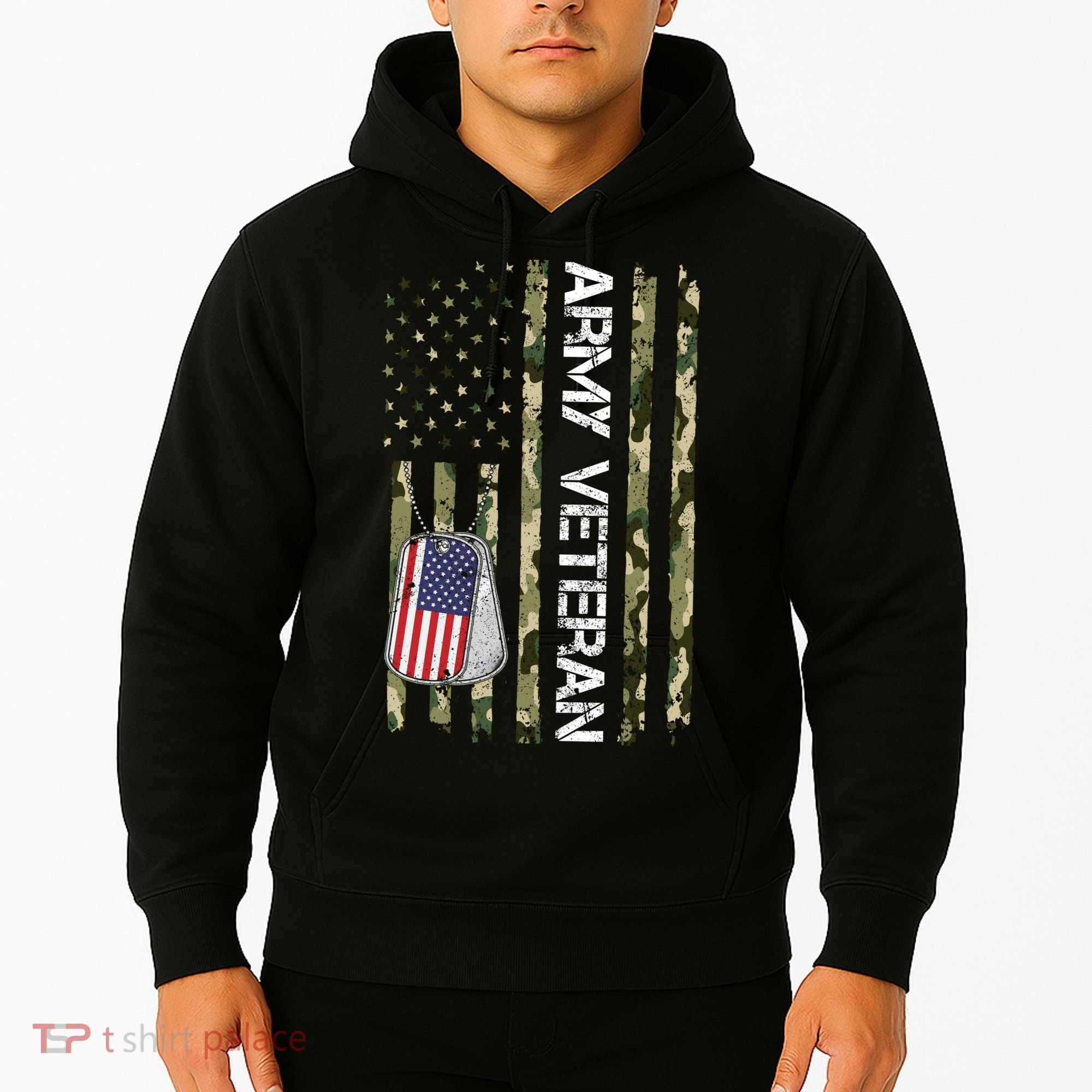 Love ARMY Veteran American Flag TShirt Hoodie