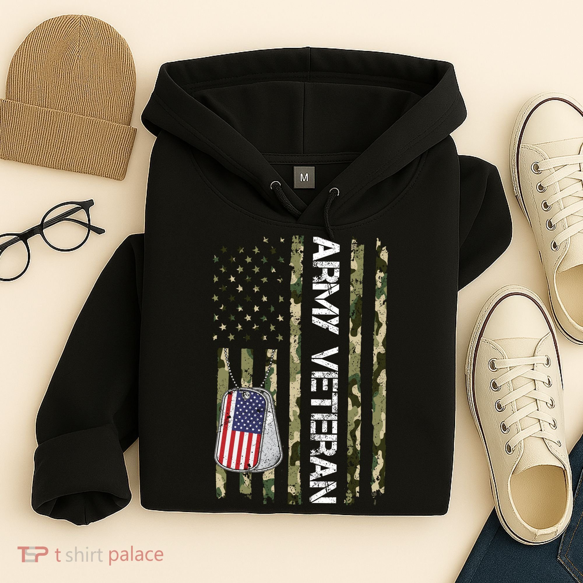 Love ARMY Veteran American Flag TShirt Hoodie