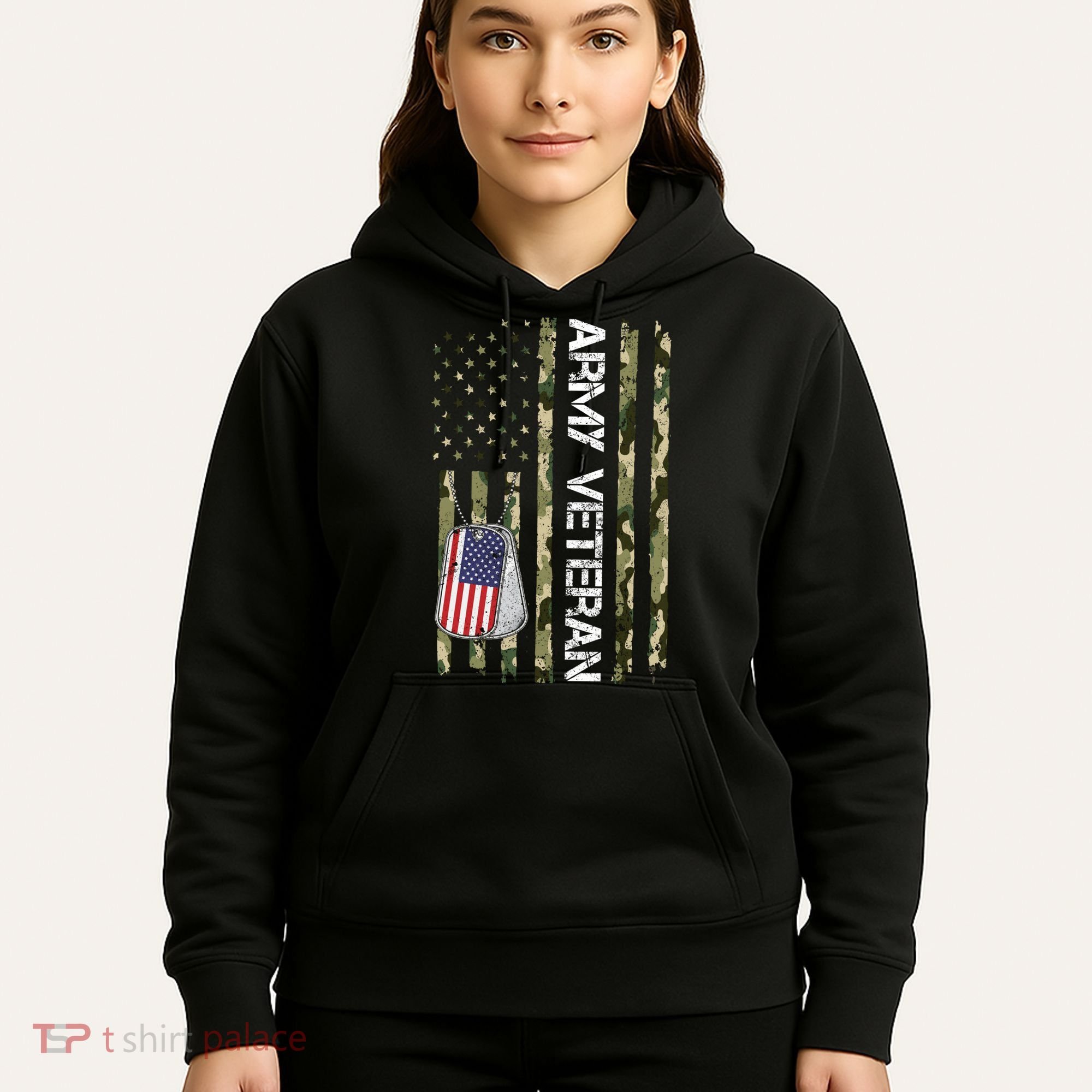 Love ARMY Veteran American Flag TShirt Hoodie