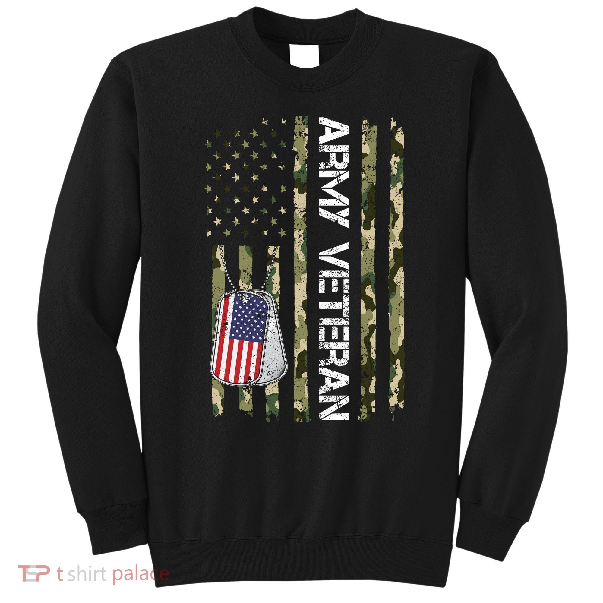 Love ARMY Veteran American Flag TShirt Sweatshirt