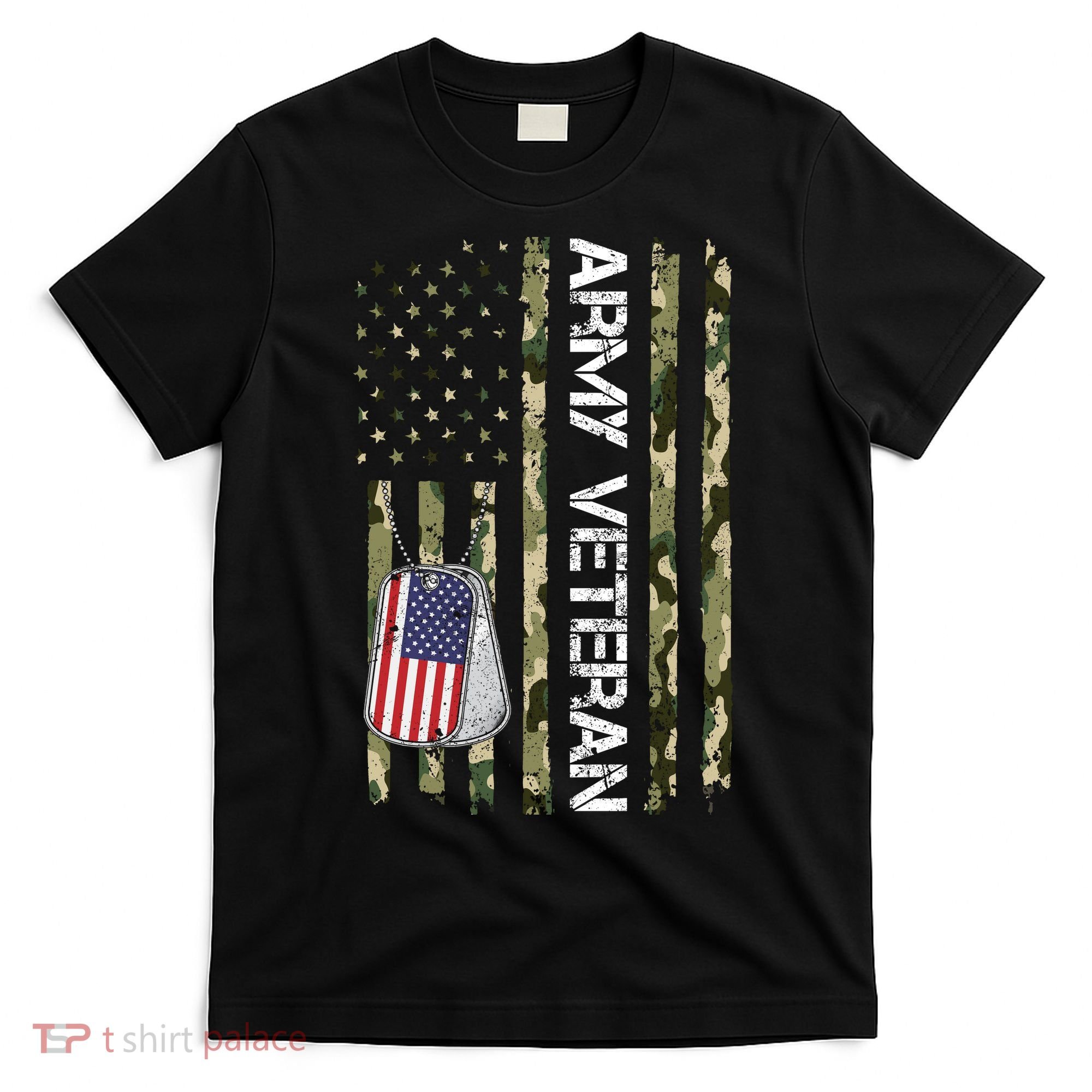 Love ARMY Veteran American Flag TShirt T-Shirt