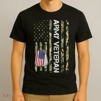 Love ARMY Veteran American Flag TShirt T-Shirt thumb 3