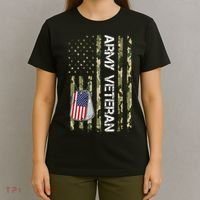 Love ARMY Veteran American Flag TShirt T-Shirt thumb 4