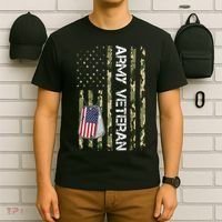 Love ARMY Veteran American Flag TShirt T-Shirt thumb 6
