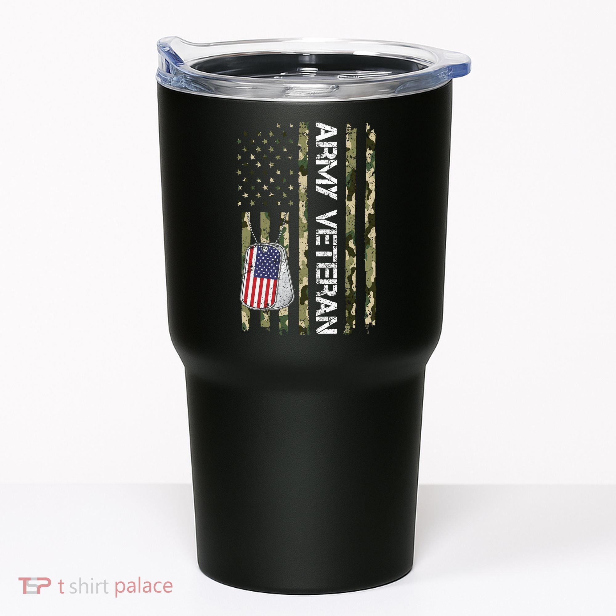 Love ARMY Veteran American Flag TShirt Tumbler