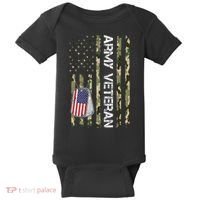 Love ARMY Veteran American Flag TShirt Baby Bodysuit thumb 0