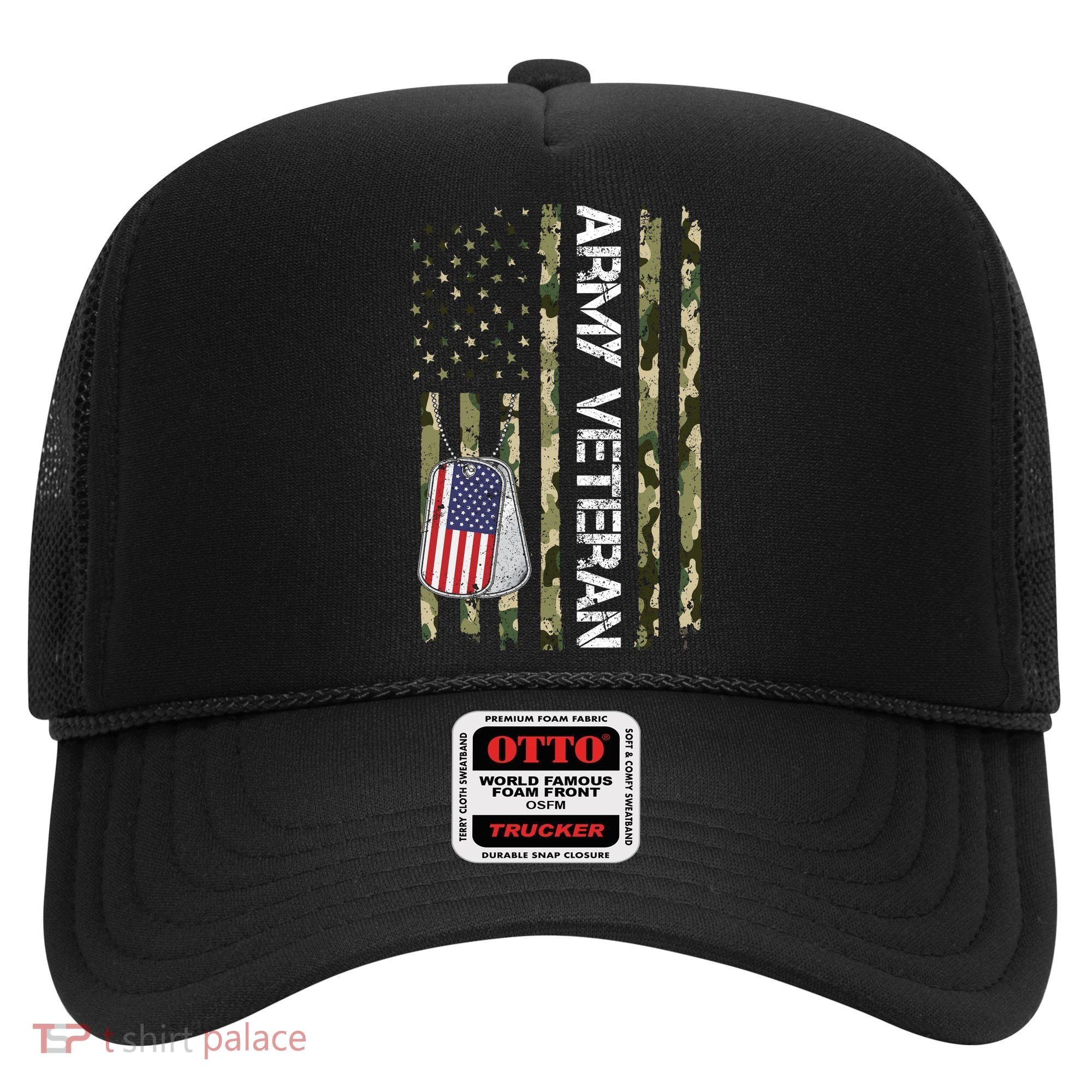 Love ARMY Veteran American Flag TShirt Hat