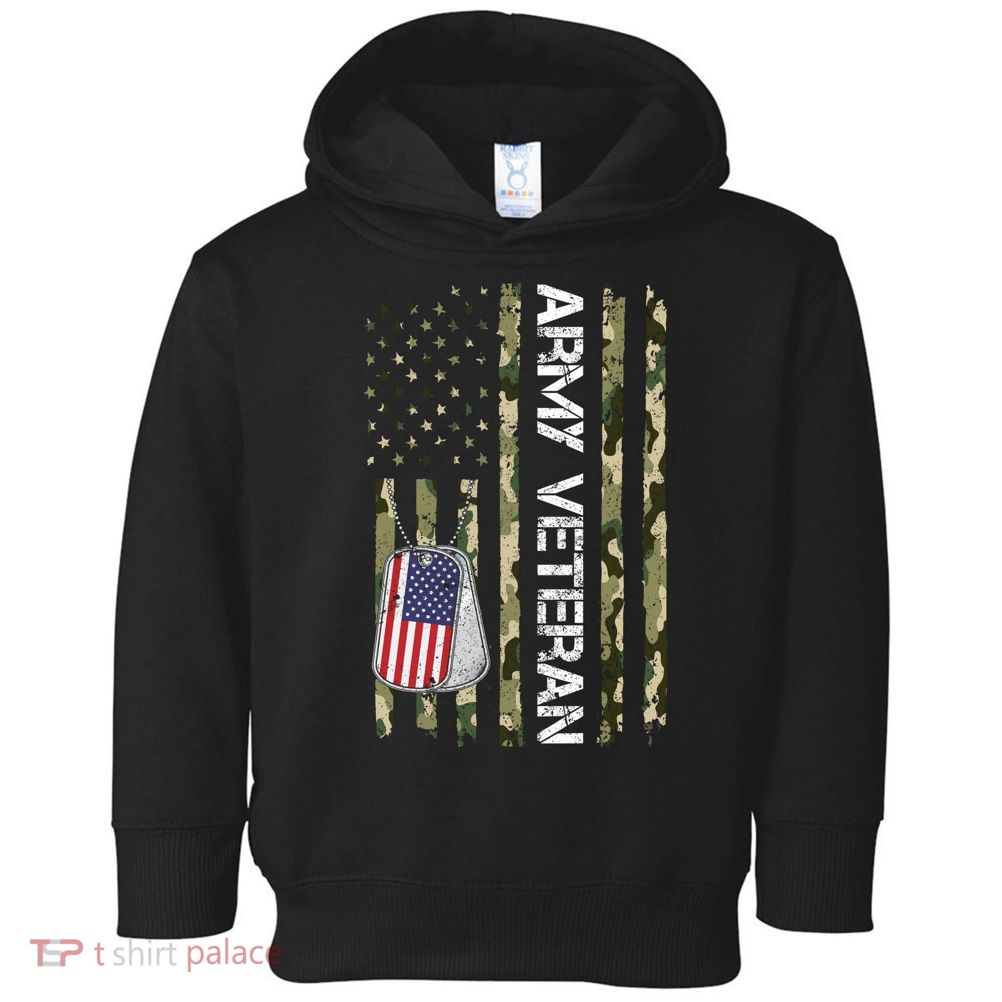 Love ARMY Veteran American Flag TShirt Toddler Hoodie