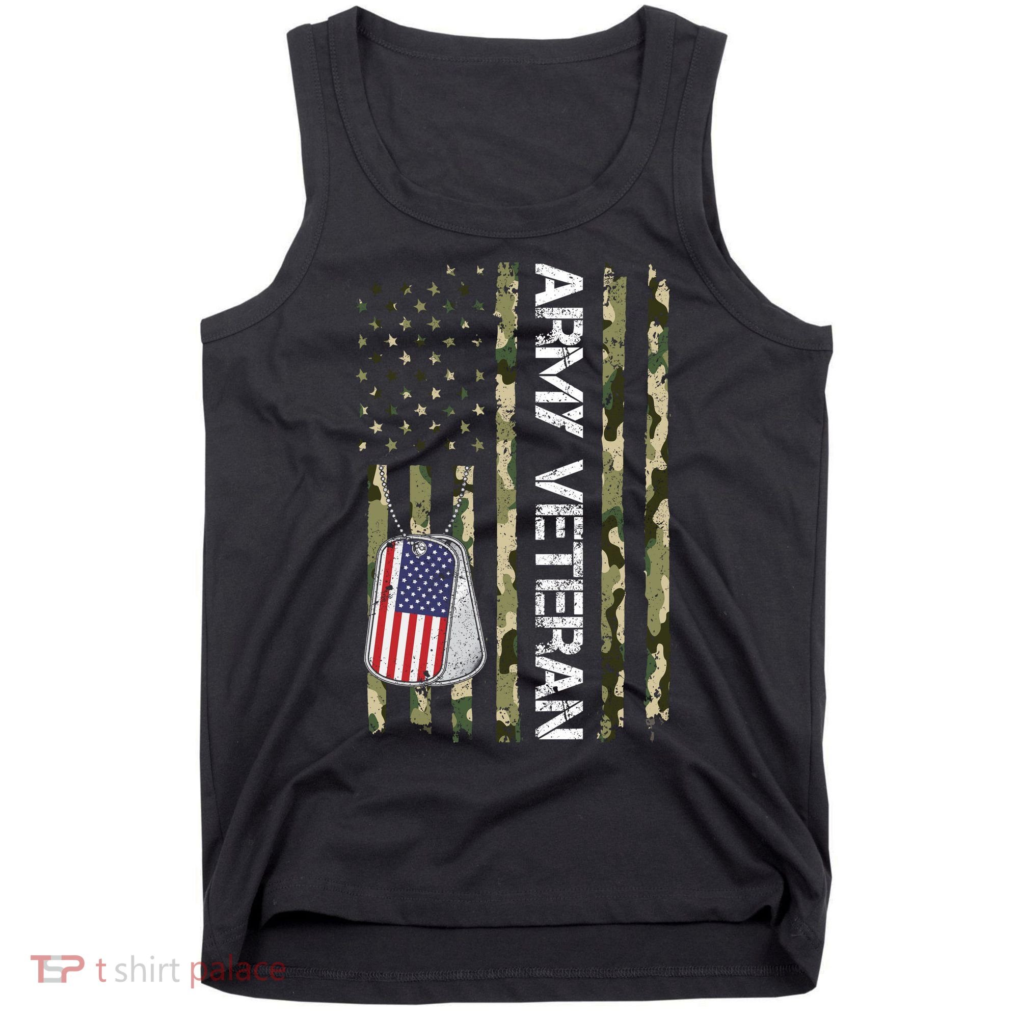 Love ARMY Veteran American Flag TShirt Tank Top